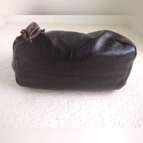 Furla Brown Pebbled Leather Shoulder Bag With Charm - Picture 6 of 14